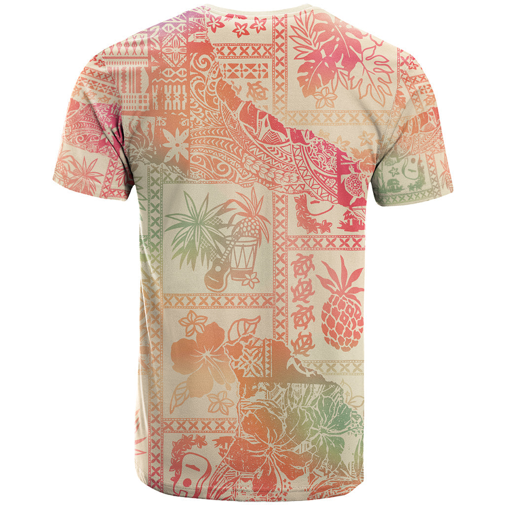 Hawaii T-Shirt Aloha Tribal Pattern Sweat Pink Ombre Graphic Tee