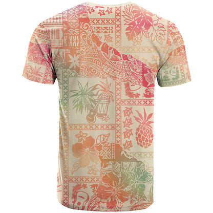 Hawaii T-Shirt Aloha Tribal Pattern Sweat Pink Ombre Graphic Tee