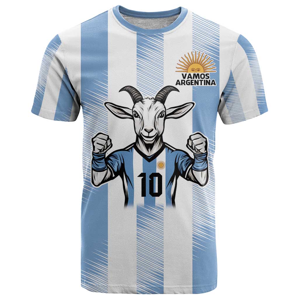 Blue Argentina 10 Goat T-Shirt History Champions World Cup Graphic Tee