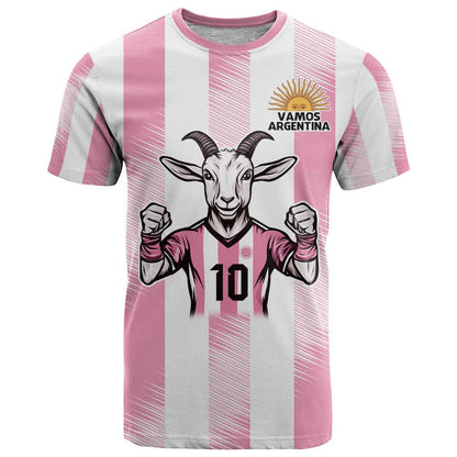 Pink Argentina 10 Goat T-Shirt History Champions World Cup Graphic Tee