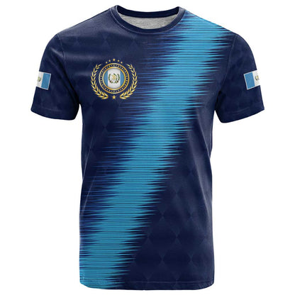 Guatemala Football Custom T-Shirt Go Los Chapines Blue Pattern Graphic Tee