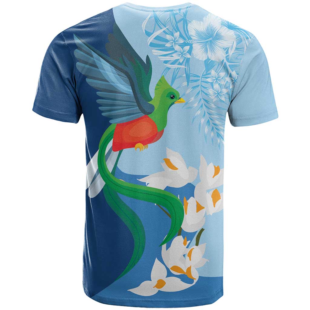 Guatemala Quetzal Bird T-Shirt Monja Blanca Flowers Graphic Tee