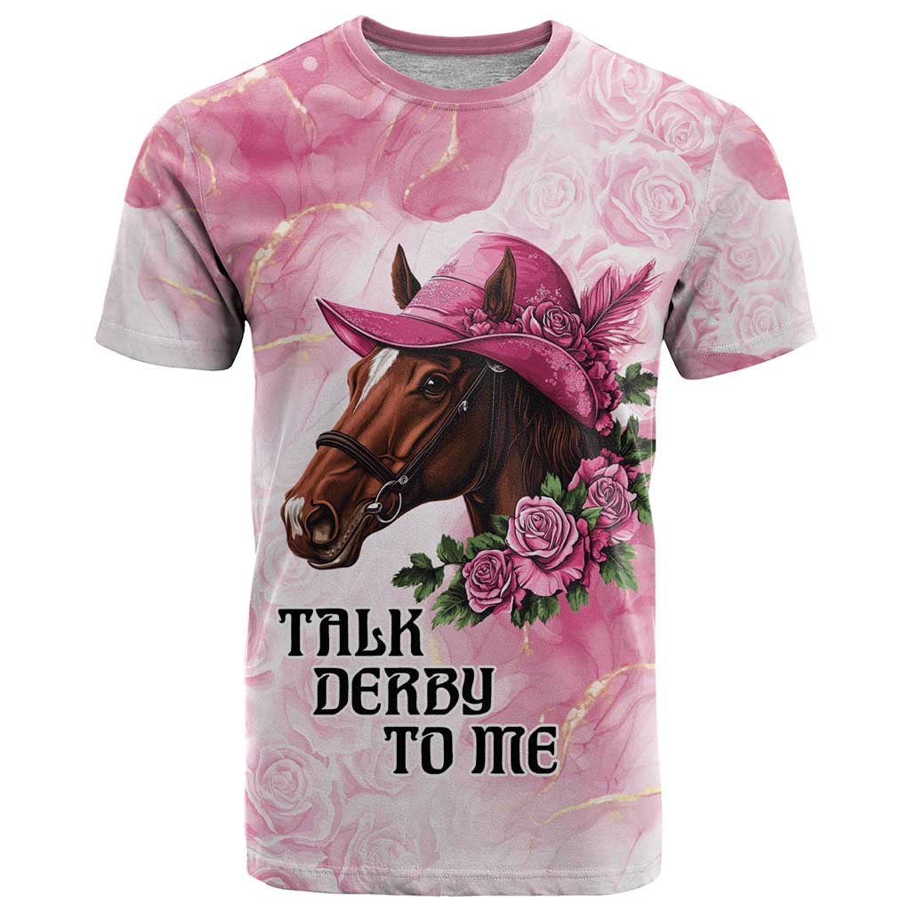 Personalized Kentucky Horse Race T-Shirt Big Hats And Horses Pink Out Party Graphic Tee