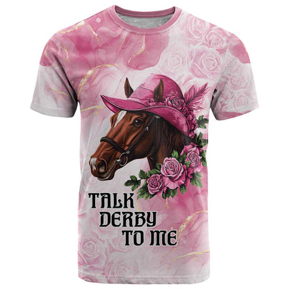 Personalized Kentucky Horse Race T-Shirt Big Hats And Horses Pink Out Party Graphic Tee