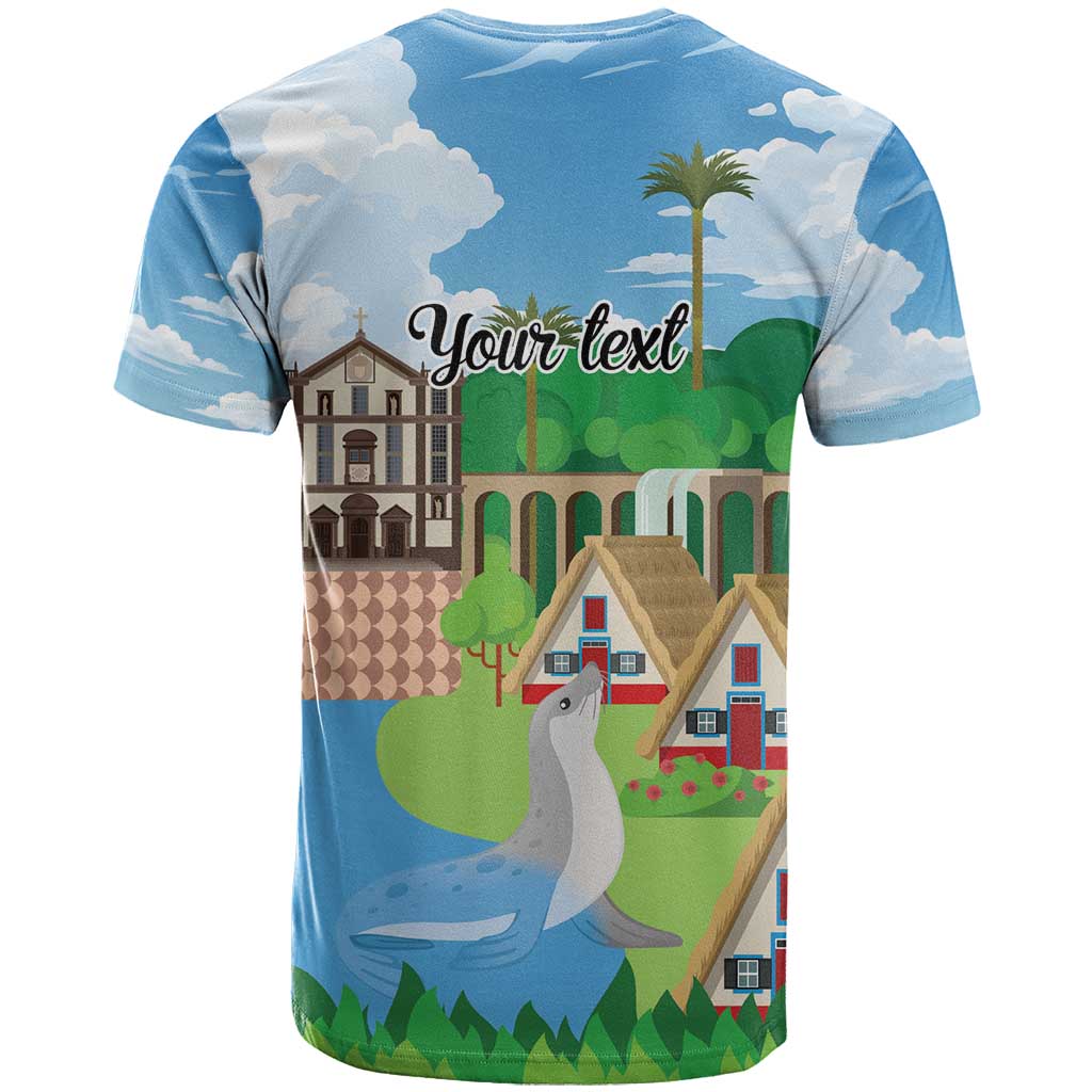 Feliz Dia de Madeira Personalized T-Shirt Traditional Palheiros Straw-roofed Houses Graphic Tee