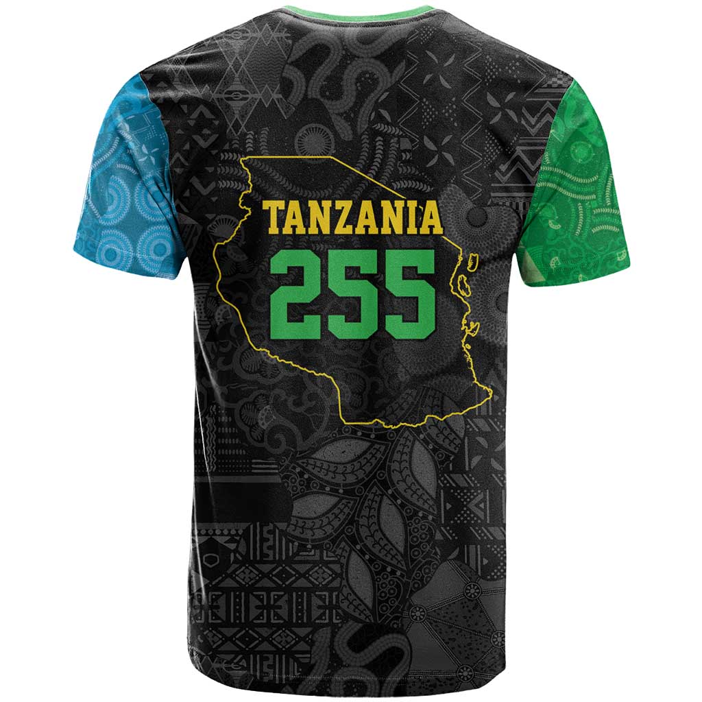 Tanzania 255 T-Shirt African Mix Pattern Flag Motif Graphic Tee