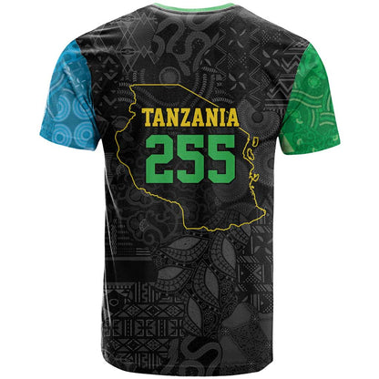Tanzania 255 T-Shirt African Mix Pattern Flag Motif Graphic Tee