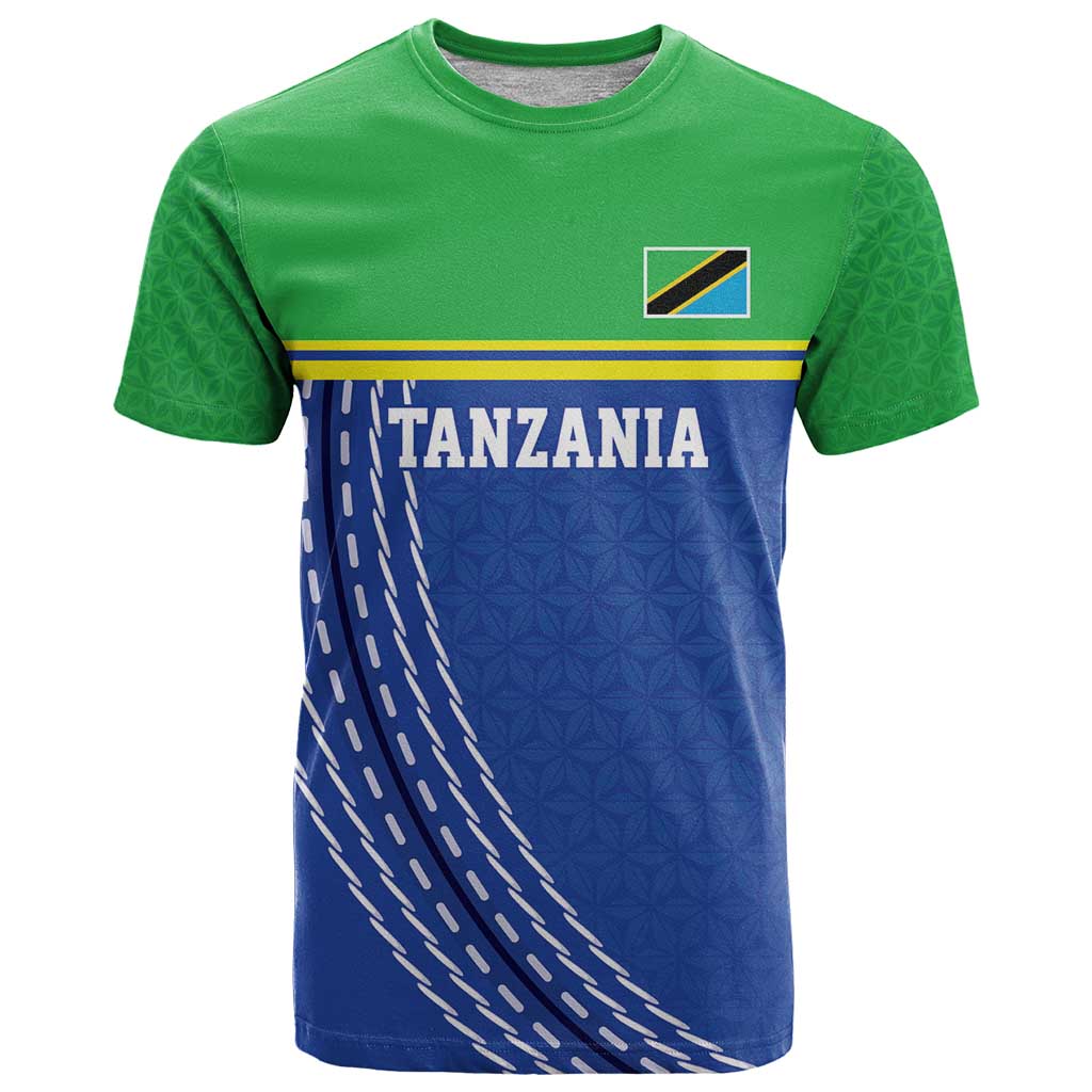 Tanzania Cricket Custom T-Shirt The Cows Tanzania Pattern Graphic Tee