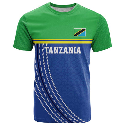 Tanzania Cricket Custom T-Shirt The Cows Tanzania Pattern Graphic Tee