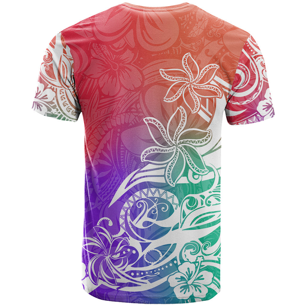 Polynesian Sunset Plumeria T-Shirt Pacific Island Tribal Blossom Style Graphic Tee