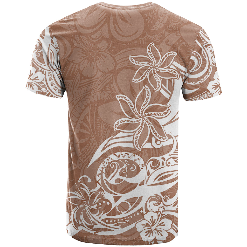 Polynesian Sunset Plumeria T-Shirt Pacific Island Tribal Nude Style Graphic Tee