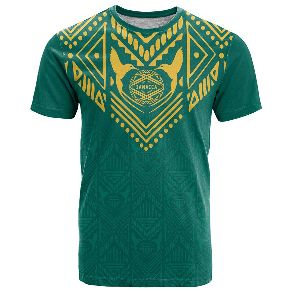 Jamaica Tribal Custom Football T-Shirt Green Style Graphic Tee