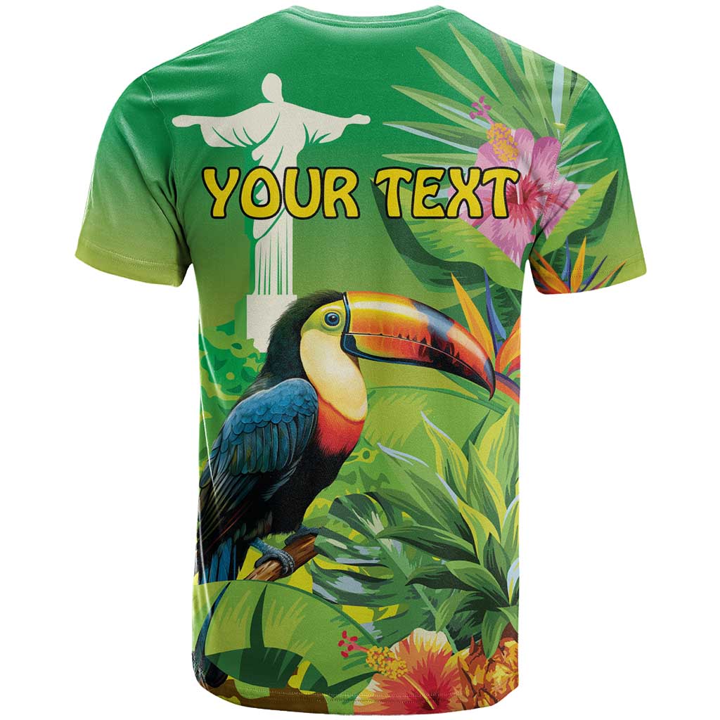 Brazil Rio-Toucan Bird Personalized T-Shirt Tropical Flowers Graphic Tee