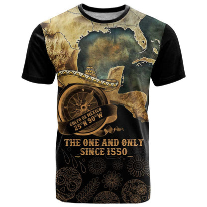 Gulf Of Mexico T-Shirt Historic Gulf of Mexico Map Since 1550 Graphic Tee
