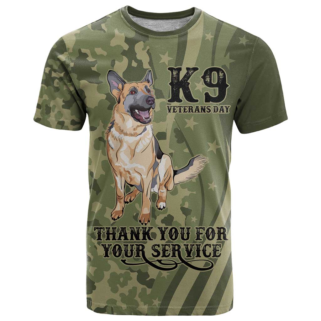 United States Canine Personalized T-Shirt USA Military K9s Camouflage Graphic Tee