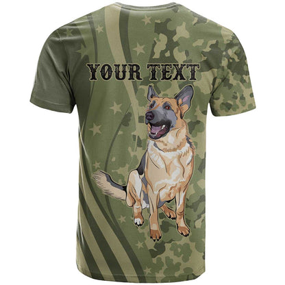 United States Canine Personalized T-Shirt USA Military K9s Camouflage Graphic Tee