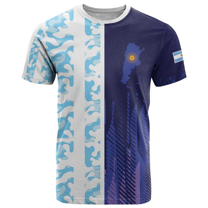 Argentina Football Custom T-Shirt Vamos La Albiceleste Half Version Graphic Tee