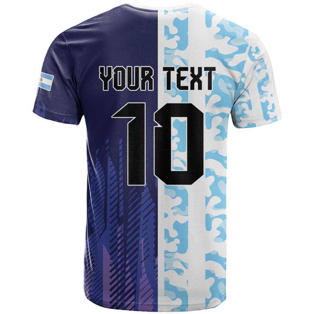 Argentina Football Custom T-Shirt Vamos La Albiceleste Half Version Graphic Tee