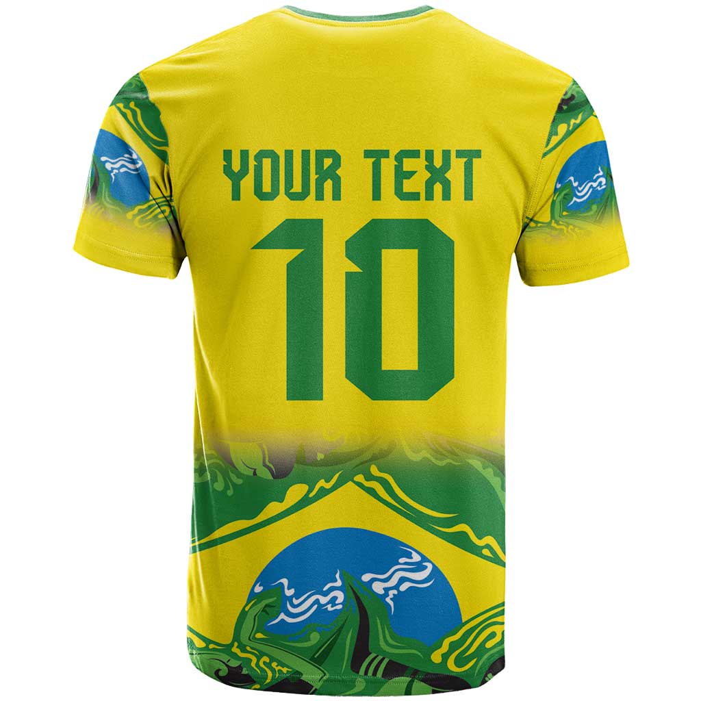 Brazil Football Custom T-Shirt Brasil Birds Mascot Bora Brasil! Graphic Tee