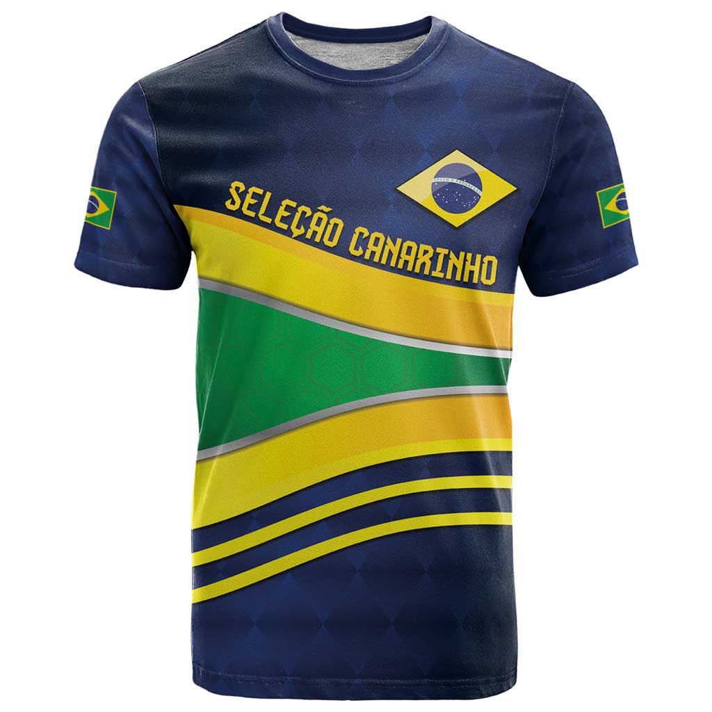 Brazil Football Custom T-Shirt Selecao Canarinho Flag Motif Graphic Tee