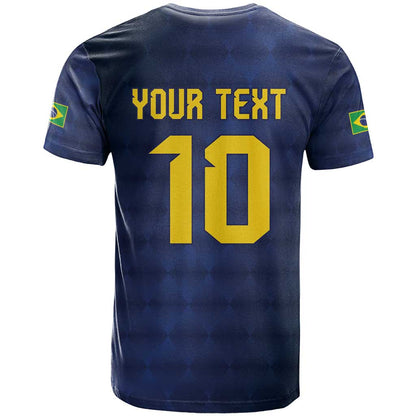 Brazil Football Custom T-Shirt Selecao Canarinho Flag Motif Graphic Tee