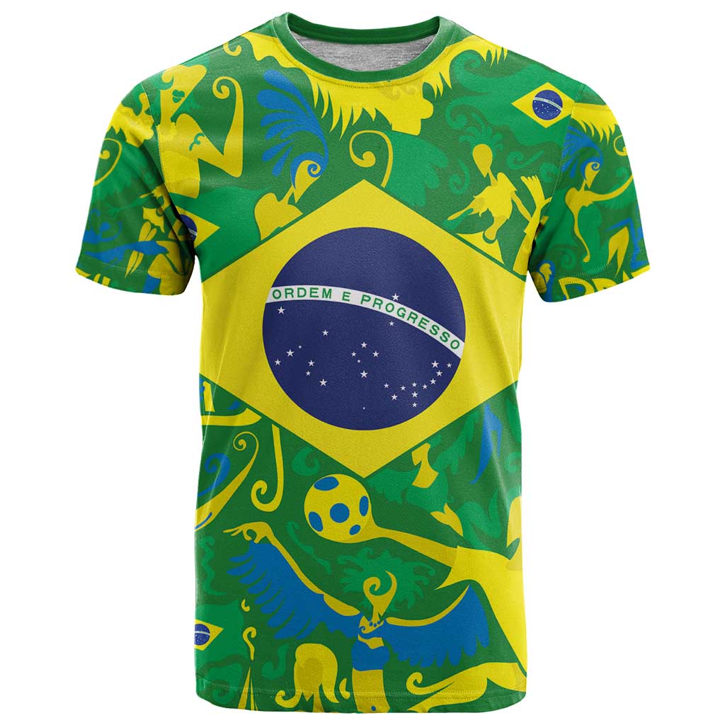 Brazil Ordem e Progresso T-Shirt Native Brasil Mixed Together Graphic Tee