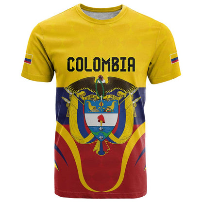 Colombia Football Custom T-Shirt Come On Los Cafeteros Flag Style Graphic Tee