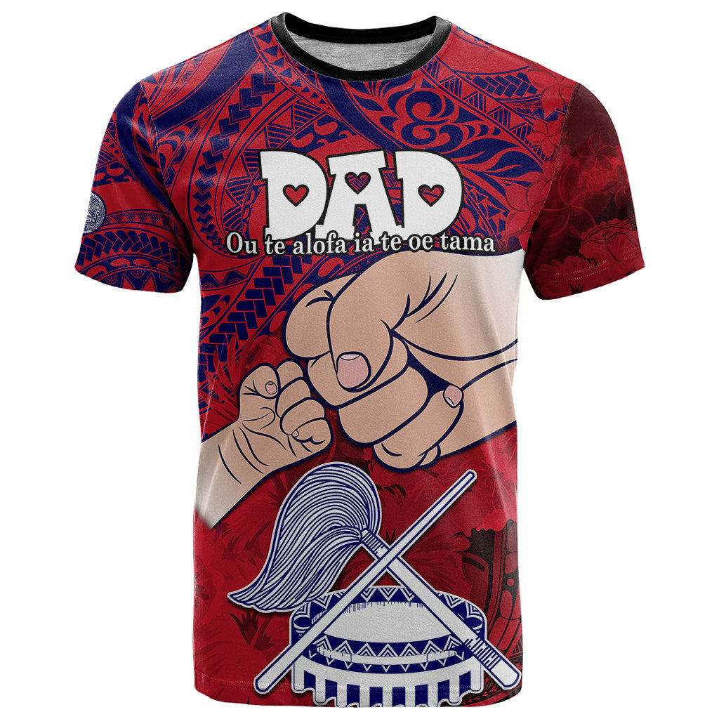 Dads Day American Samoa T-Shirt Dad Ou Te Alofa Ia Te Oe Tama - Polynesian Flowers Tribal Graphic Tee