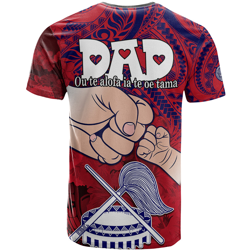 Dads Day American Samoa T-Shirt Dad Ou Te Alofa Ia Te Oe Tama - Polynesian Flowers Tribal Graphic Tee