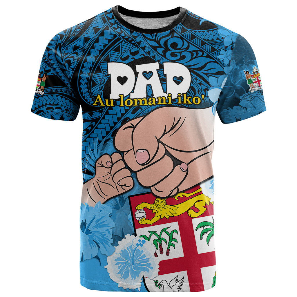 Dads Day Fiji T-Shirt Dad Au Lomani Iko - Polynesian Flowers Tribal Graphic Tee