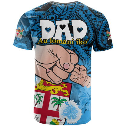 Dads Day Fiji T-Shirt Dad Au Lomani Iko - Polynesian Flowers Tribal Graphic Tee