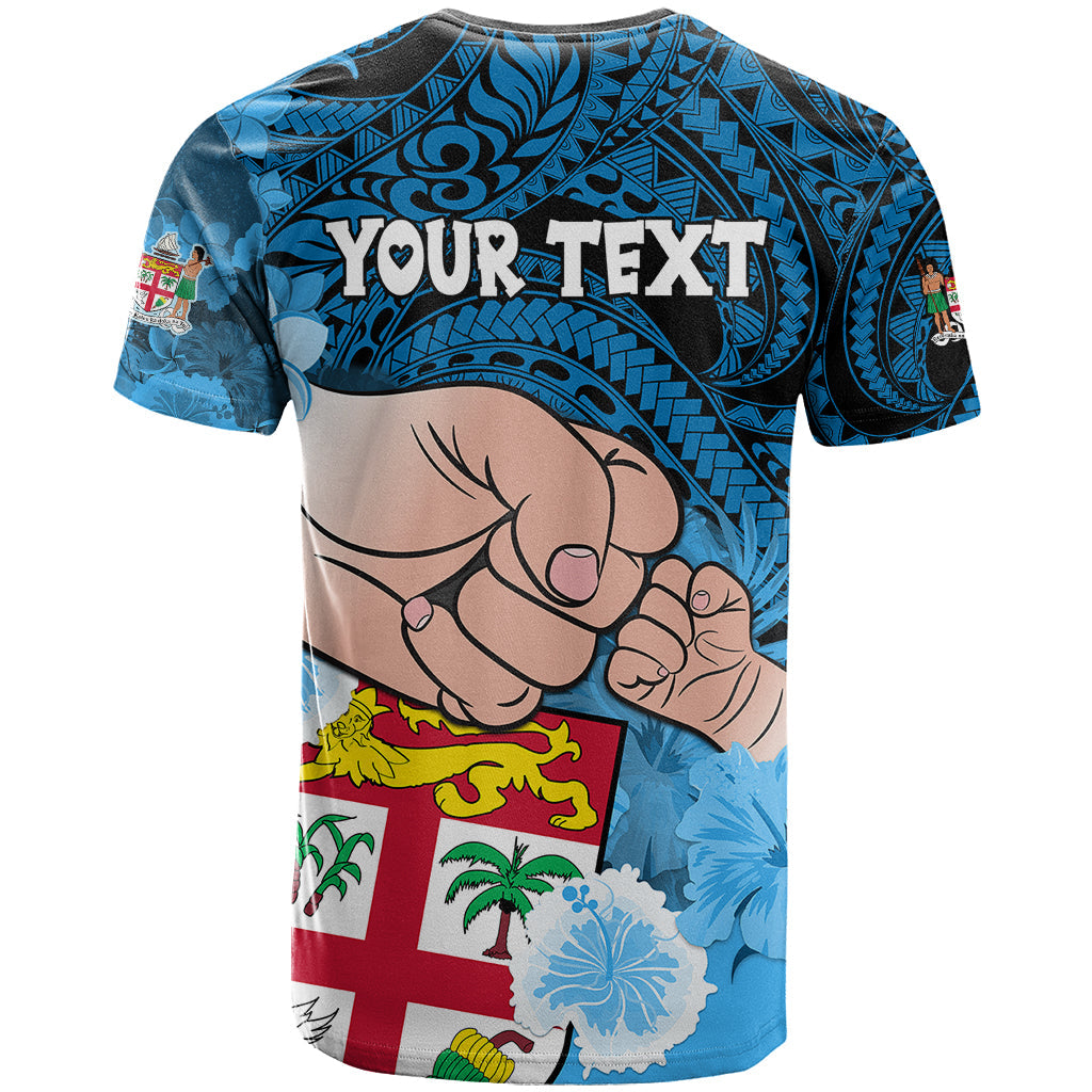 Personalised Fathers Day Polynesian Islands Fiji T-Shirt Dad Au Lomani Iko - Polynesian Flowers Tribal Graphic Tee