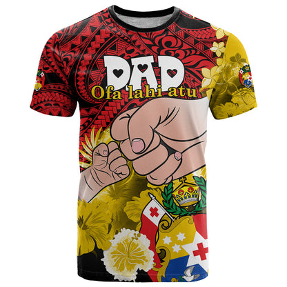 Fathers Day Polynesian Islands Tonga T-Shirt Dad Ofa lahi atu - Polynesian Flowers Tribal Graphic Tee