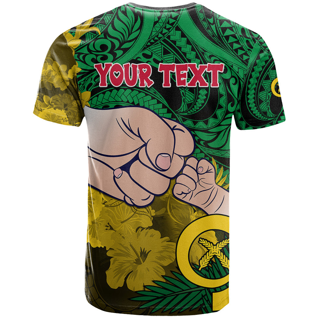 Personalised Fathers Day Polynesian Islands Vanuatu T-Shirt Dad Mi lavem yu - Polynesian Flowers Tribal Graphic Tee
