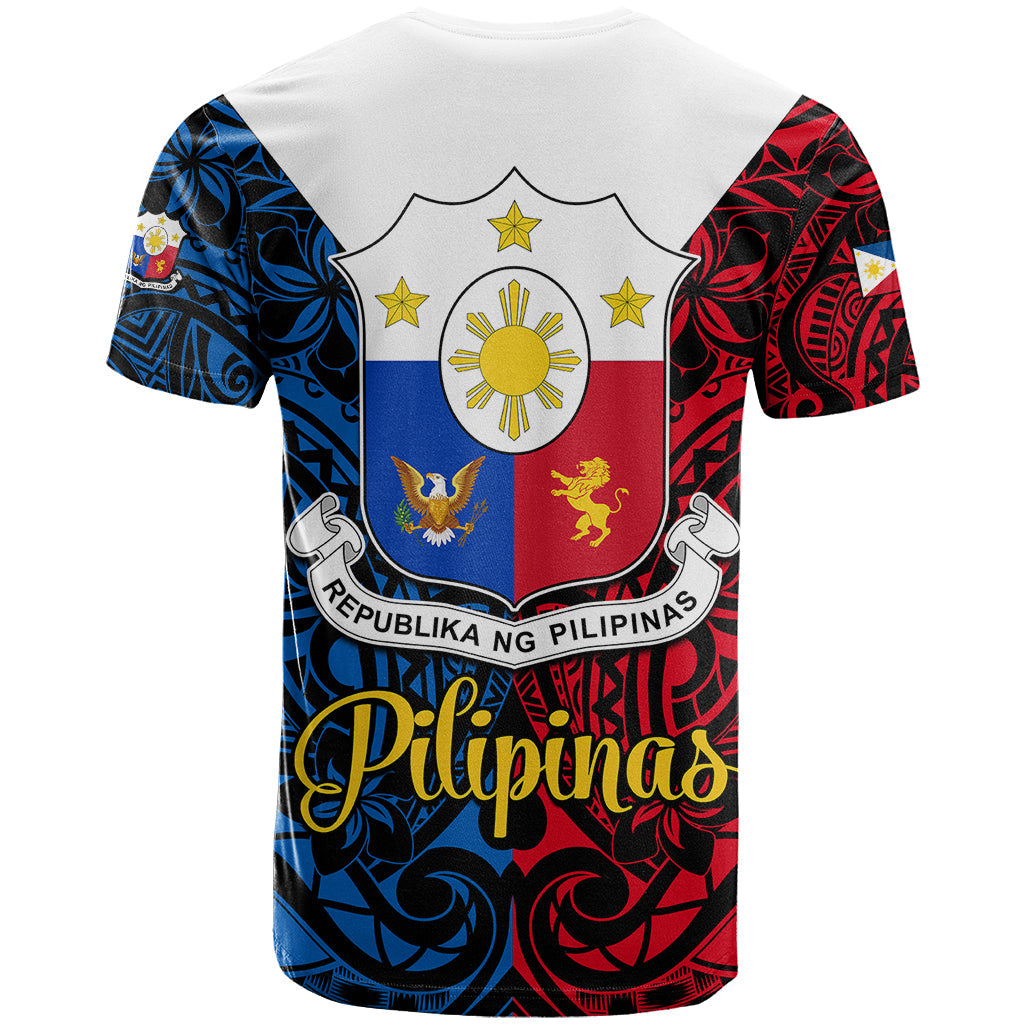 Polynesian Philippines T-Shirt Pilipinas Flag Style for 125th Independence Anniversary Black Graphic Tee