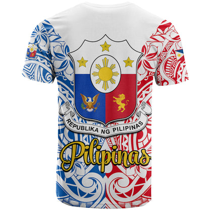 125th Independence Anniversary Philippines T-Shirt Polynesian Pilipinas Flag Style - White Graphic Tee