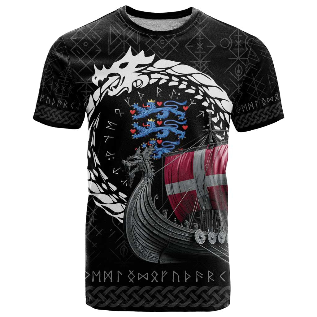 Denmark Viking Drakkar T-Shirt Viking Blood Graphic Tee
