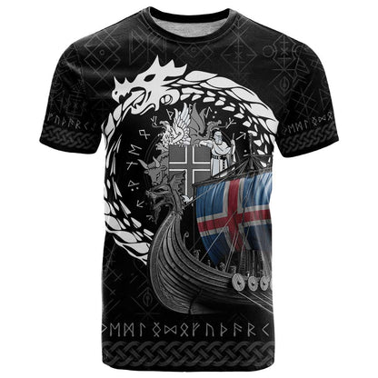 Iceland Viking Drakkar T-Shirt Viking Blood Graphic Tee