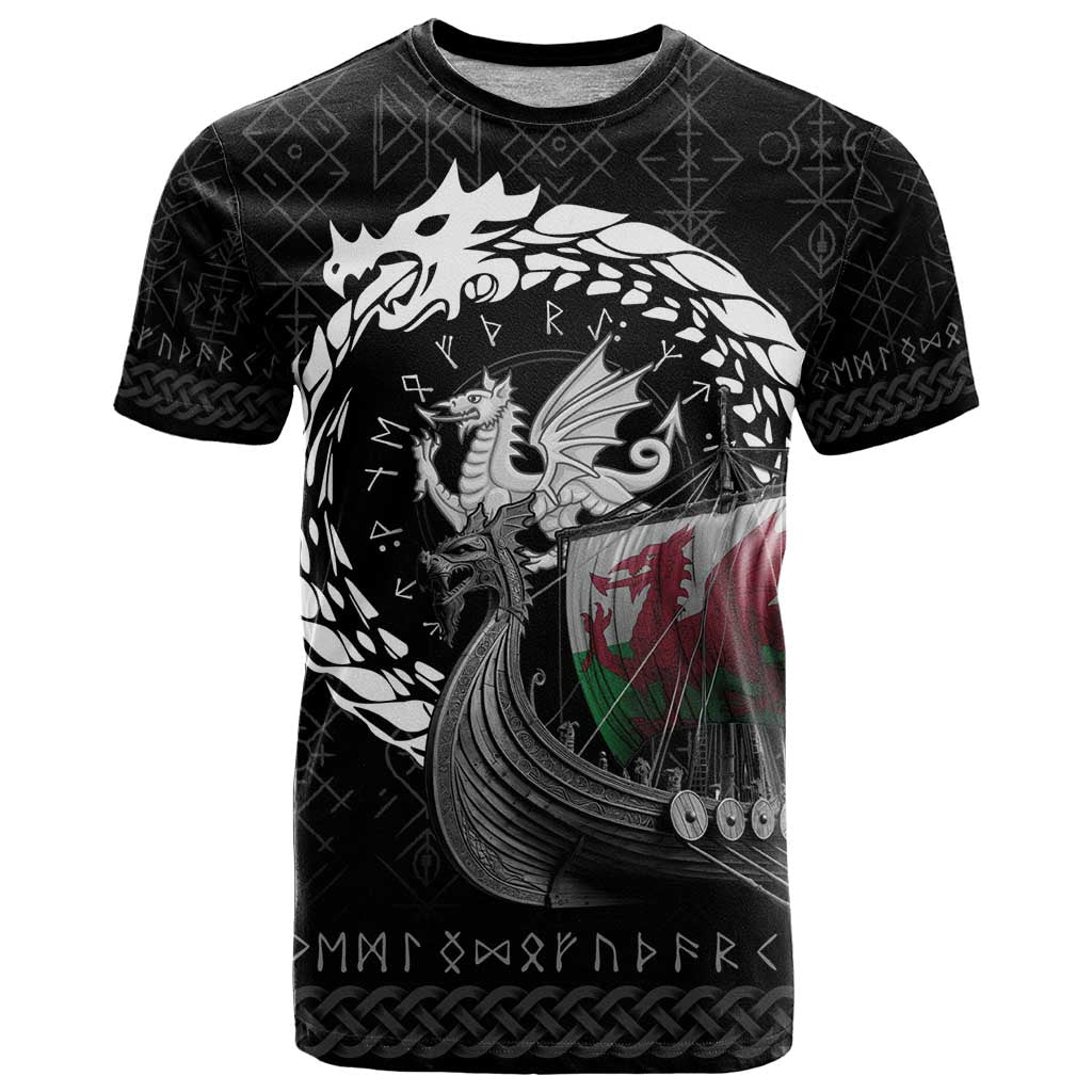 Wales Viking Drakkar T-Shirt Viking Blood Graphic Tee