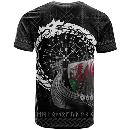 Wales Viking Drakkar T-Shirt Viking Blood Graphic Tee