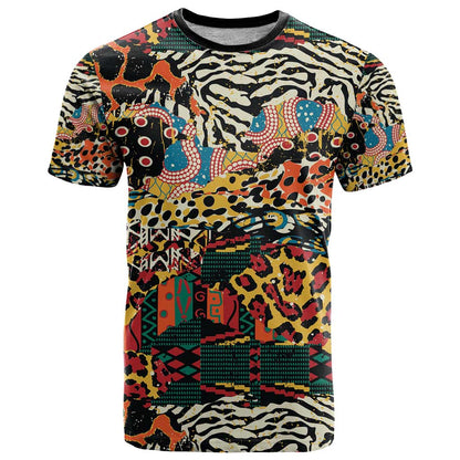 African Mixed Wild Animal Skins T-Shirt Graphic Tee
