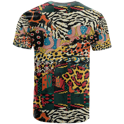 African Mixed Wild Animal Skins T-Shirt Graphic Tee