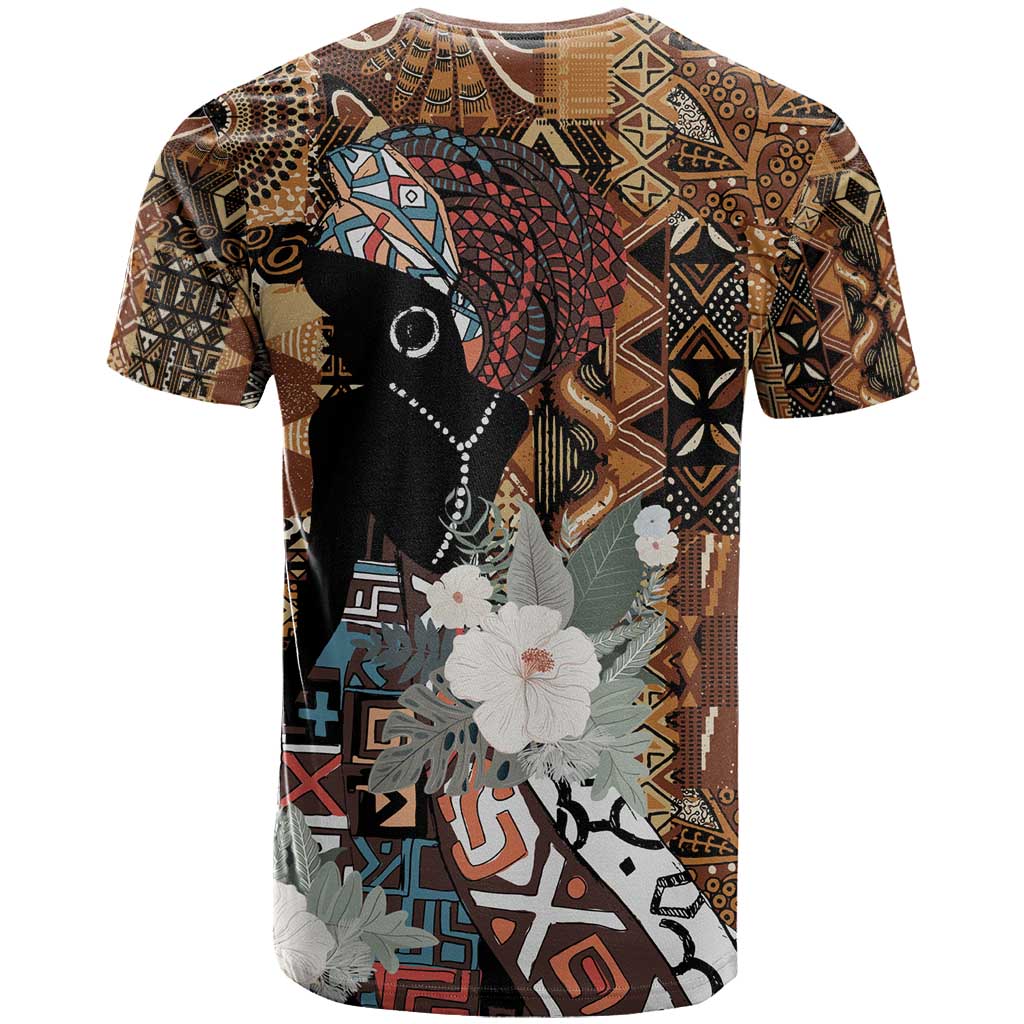 Beautiful Black Woman T-Shirt African Tribal Pattern Graphic Tee