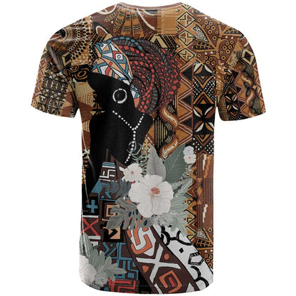 Beautiful Black Woman T-Shirt African Tribal Pattern Graphic Tee