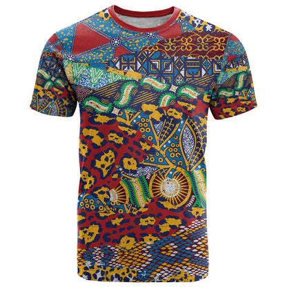 Traditional African Animal Skins Pattern T-Shirt Graphic Tee