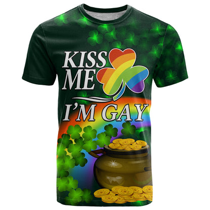 Kiss Me I'm Gay St Patricks Day T-Shirt Graphic Tee