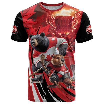 Canada Ice Hockey Champions Personalized T-Shirt Proud Member of the Eh Team Graphic Tee