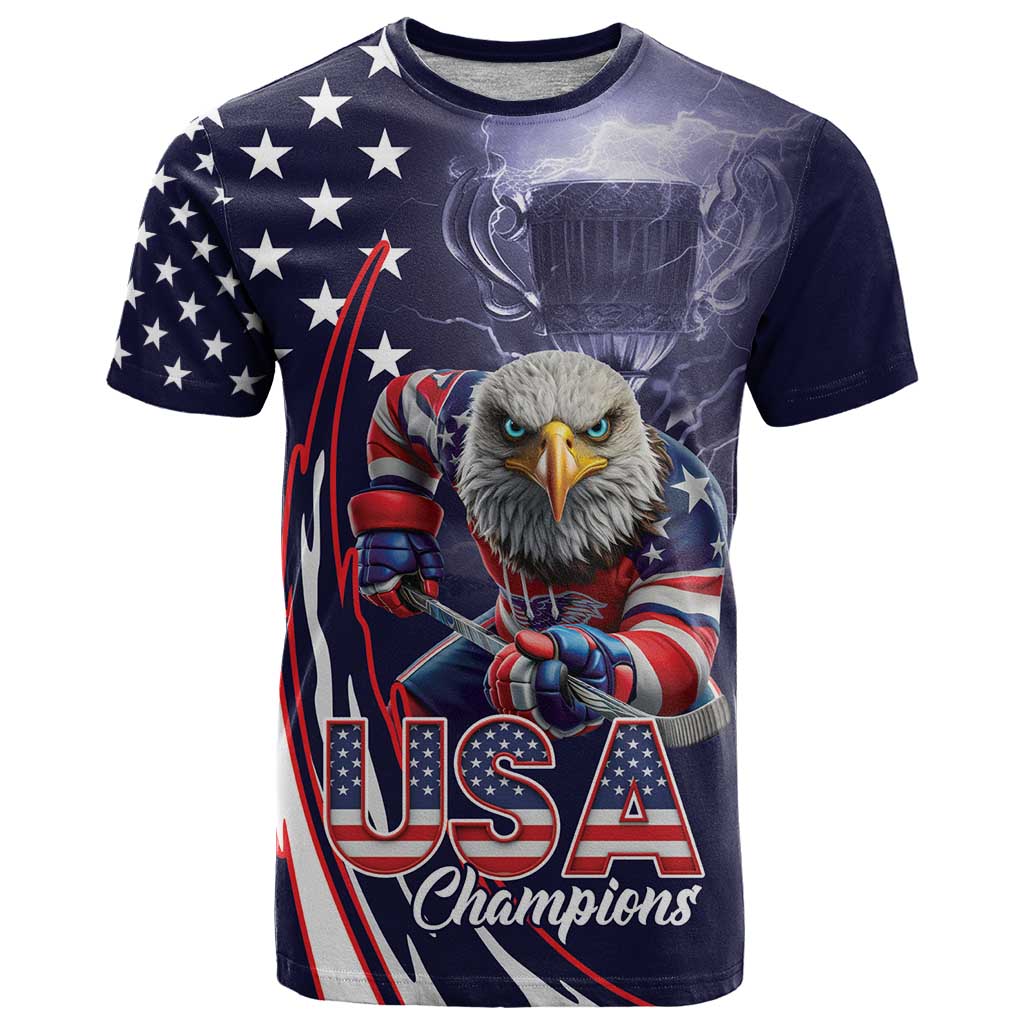 United States Ice Hockey Champions Personalized T-Shirt Lets Go Boy USA Goal Graphic Tee