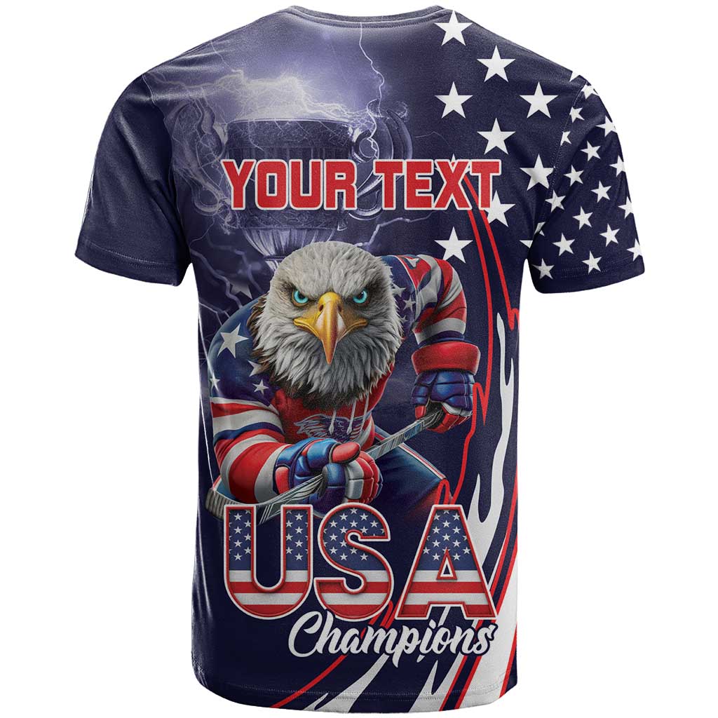 United States Ice Hockey Champions Personalized T-Shirt Lets Go Boy USA Goal Graphic Tee