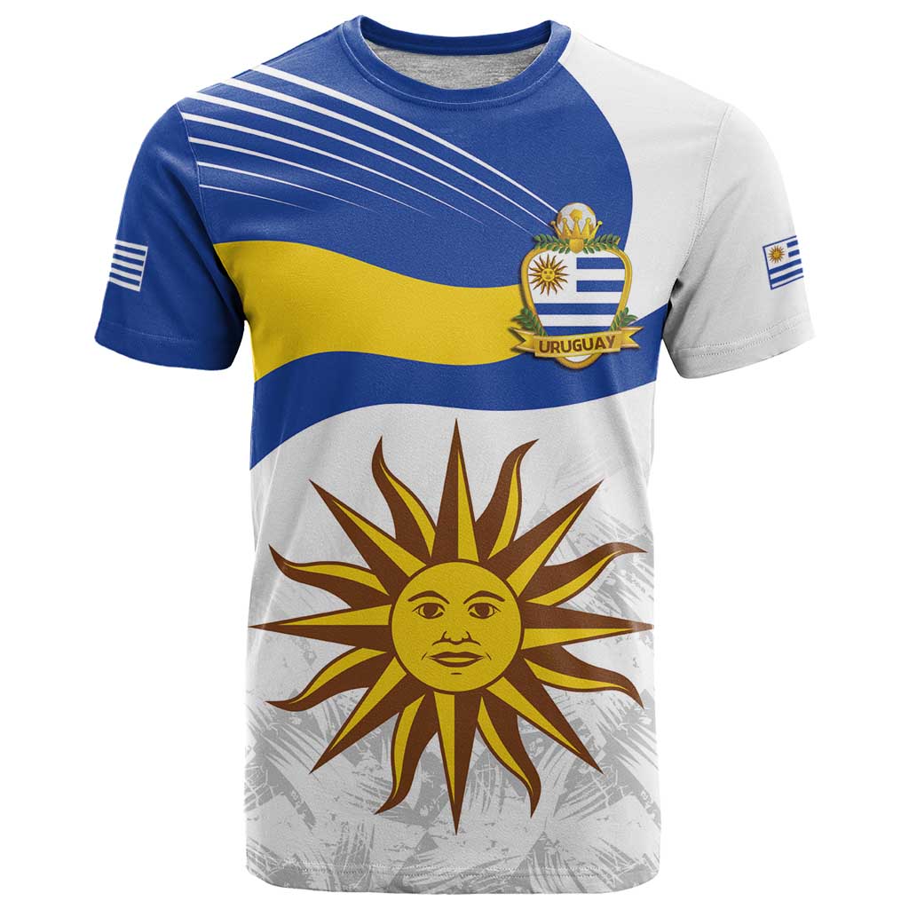 Uruguay Football Custom T-Shirt La Celeste Sol de Mayo Motif Graphic Tee